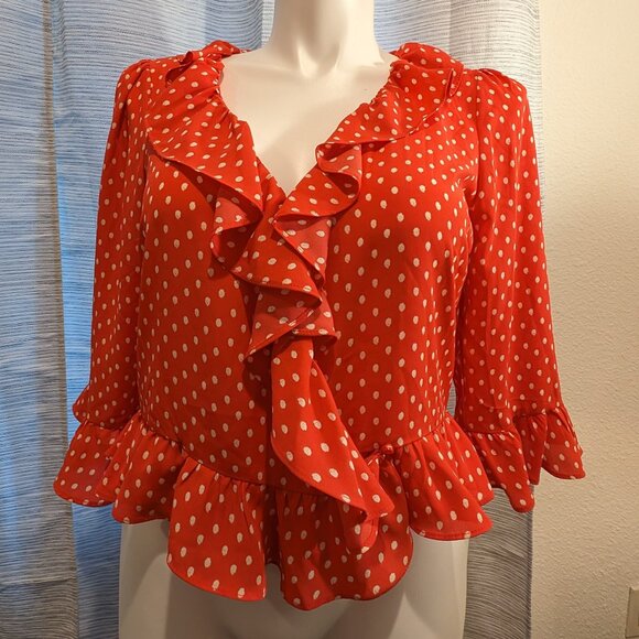 Red & white polka dot blouse - Gap - Size L - Picture 1 of 7